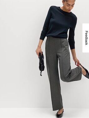 NEW M&S jersey twill straight leg ankle grazer trousers